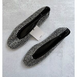 Mango Rhinestone Ballerina Flats